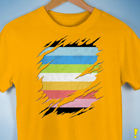 Queer Pride Flag Ripped Reveal Premium Unisex T-Shirt
